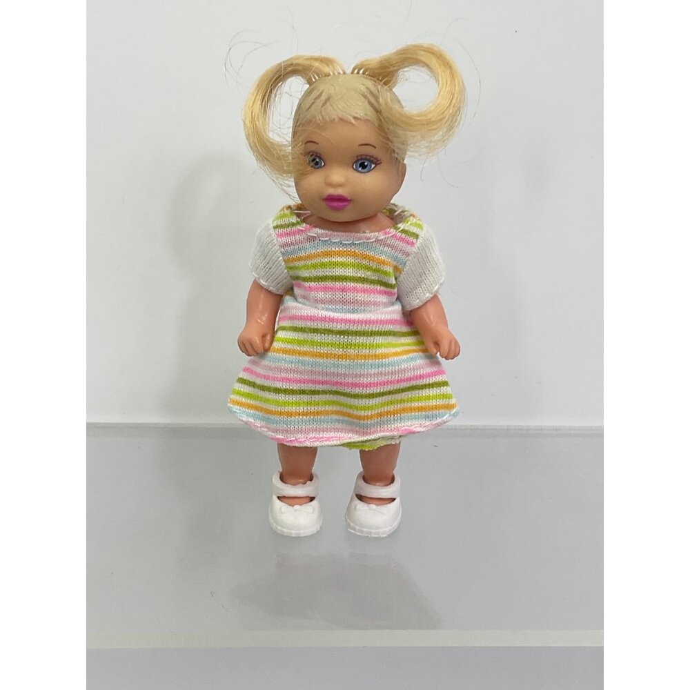 Mattel Barbie Happy Family Nikki Doll In Striped Dress & White Shoes